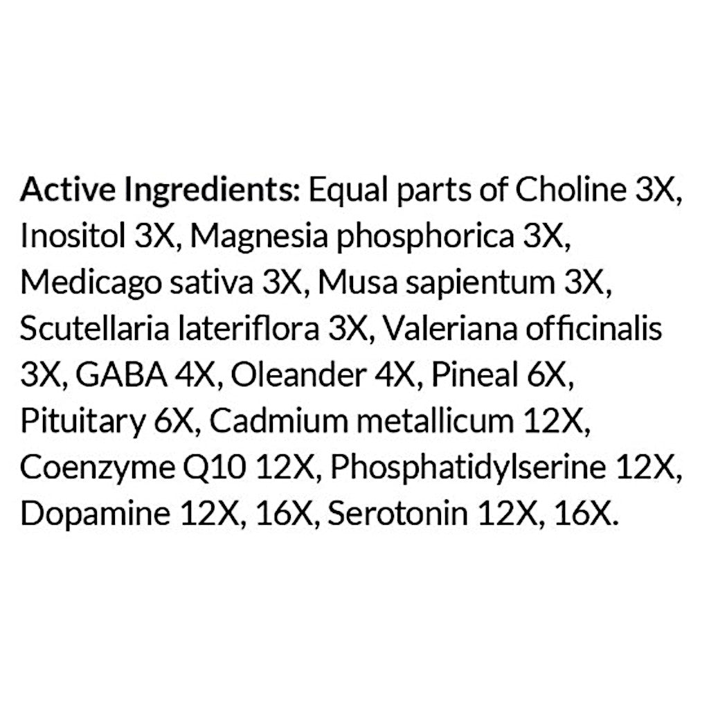 List of active ingredients on a white background