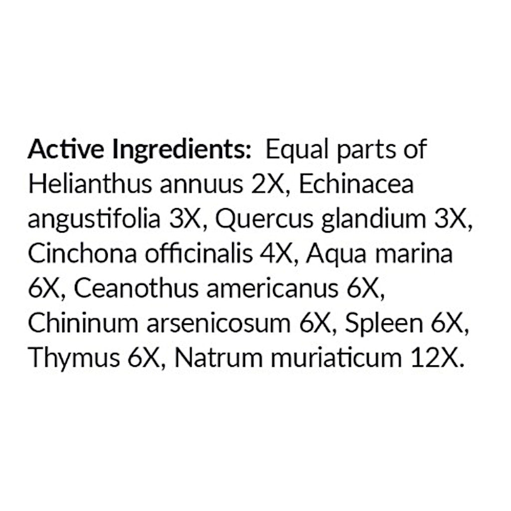 List of active ingredients with their respective multiples on a white background