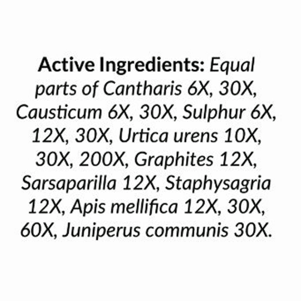 List of active ingredients on a white background