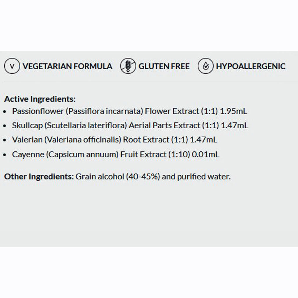 List of active ingredients and product details on a white background