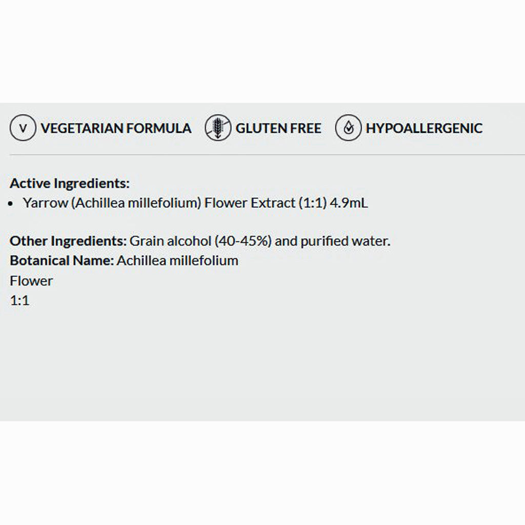 Product label with vegetarian, gluten-free, and hypoallergenic information on a white background.