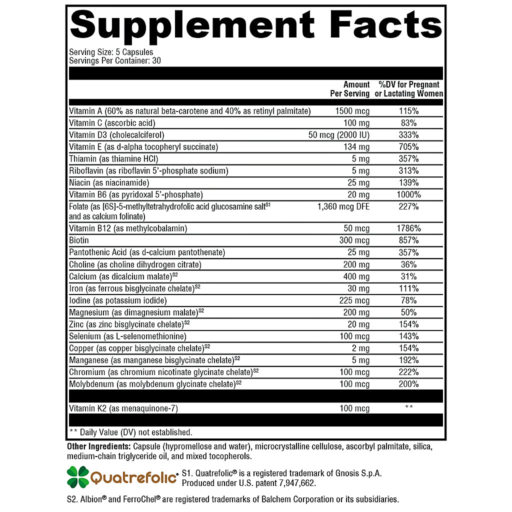 Xymogen Prenatal Essentials 150 Vegetable Capsules