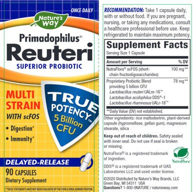 Natures Way Primadophilus Reuteri 90c
