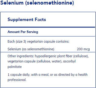 Pure Encapsulations Selenium (selenomethionine) 200mcg 60c