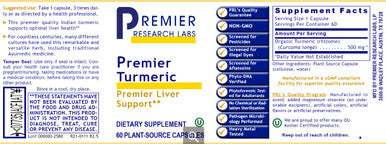 Premier Research Labs Turmeric, Premier 60 plant source capsules