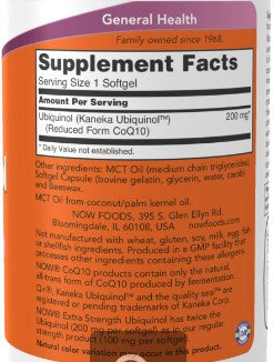 NOW Ubiquinol 200mg Extra Strength 60sg