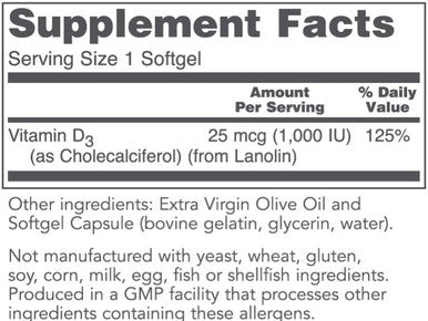 Protocol for Life Balance Vitamin D3 1,000 IU 120sg