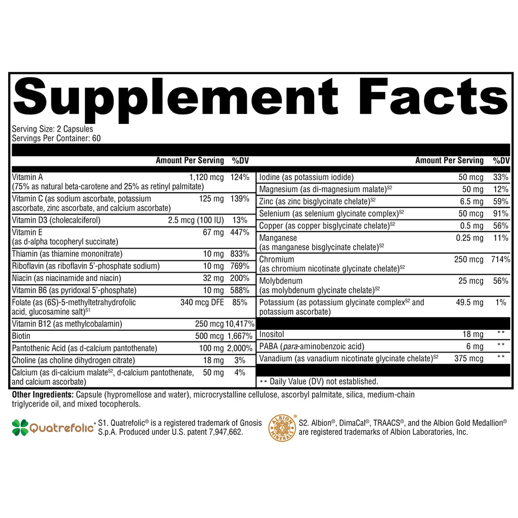 Xymogen ActivNutrients without Iron 120c