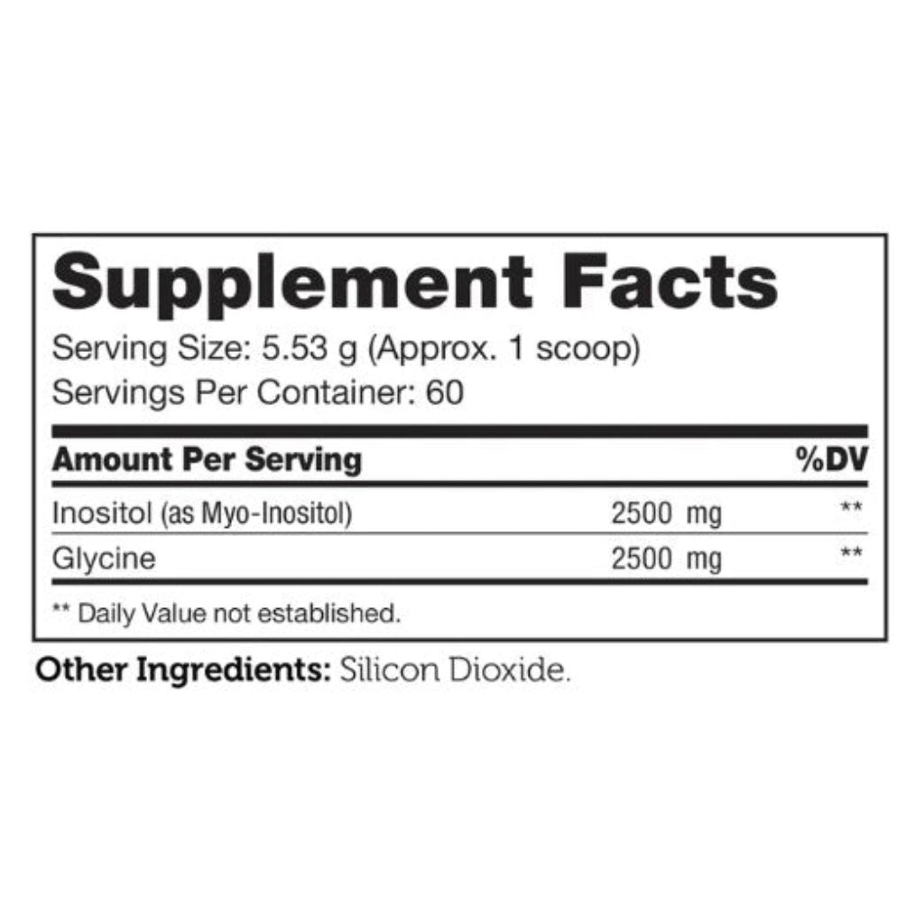 Zahler Inositol powder, ingredient label liver and cellular health, nervous system health