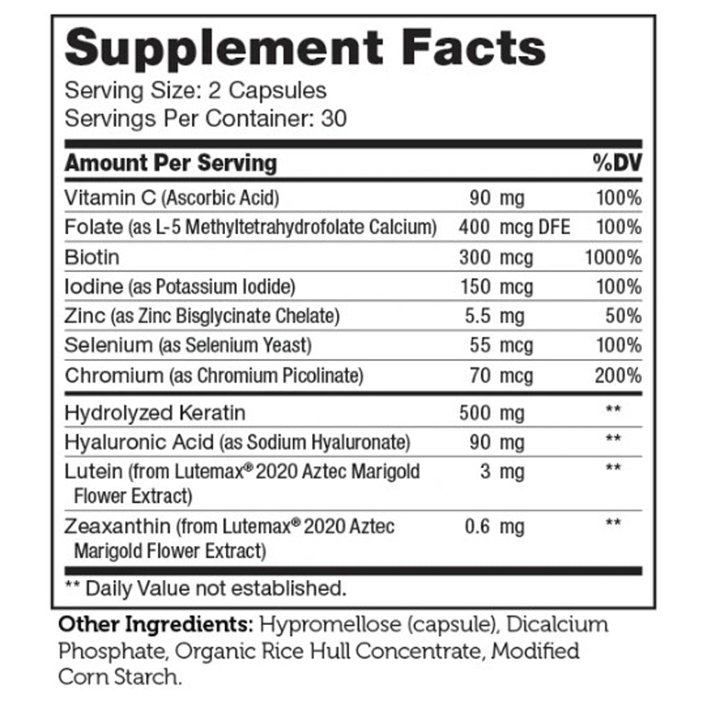 Zahler Shine supports strong hair, healthy hair support, ingredient labels, skin and nails