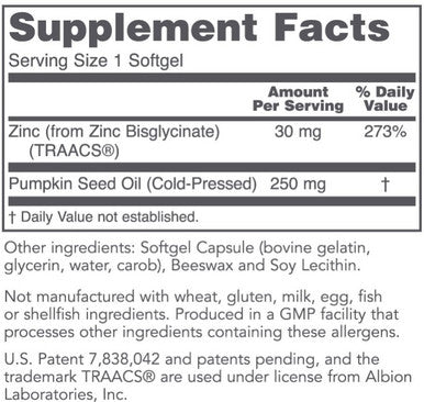 Protocol for Life Balance Zinc Glycinate 30mg 120sg