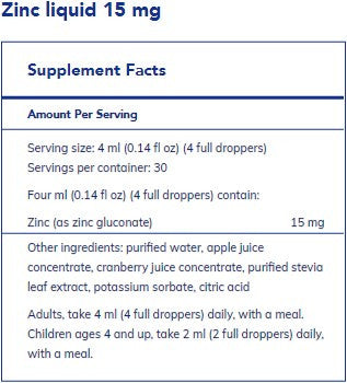 Pure Encapsulations Zinc liquid 120 ml
