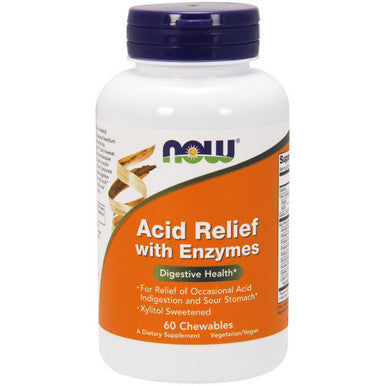 NOW Acid Relief with Enzymes 60 lozenges