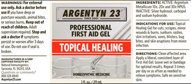 Natural Immunogenics Argentyn 23 Professional First Aid Gel 1oz Topical Healing
