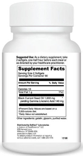 DaVinci Laboratories Black Currant Seed Oil 180sg
