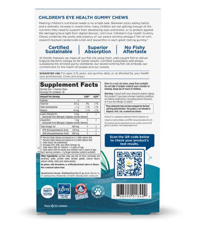 Nordic Naturals Children's Eye Health (zero sugar)(Strawberry/Lemonade) 30 gummy chews