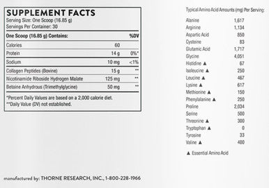 Thorne Research Collagen Fit Unflavored 30 scoops