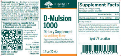 Genestra D-Mulsion 1000 1 oz Natural Berry flavor