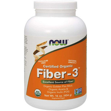 NOW Fiber-3 Organic Powder 1 lb.
