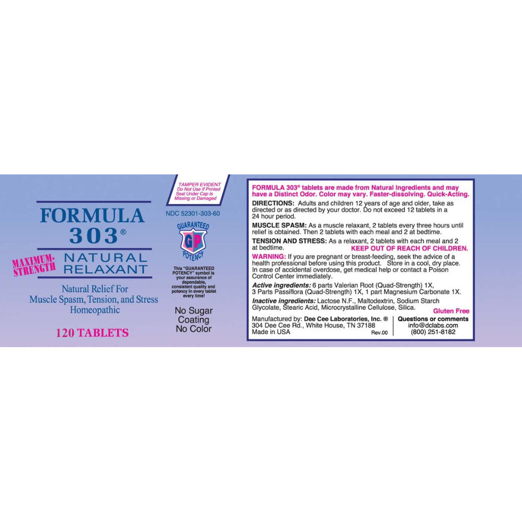 Dee Cee Labs Formula 303 120 Tablets