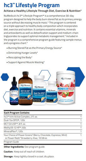 NuMedica hc3 Lifestyle Program Strawberry-Kiwi 30 day