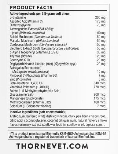 Thorne Vet Immune Support Formula 90 soft chews