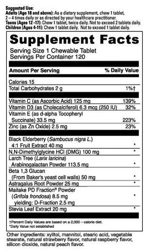 DaVinci Laboratories Immuno-DMG w/Elderberry & Vitamin D3 120 chewable tablets