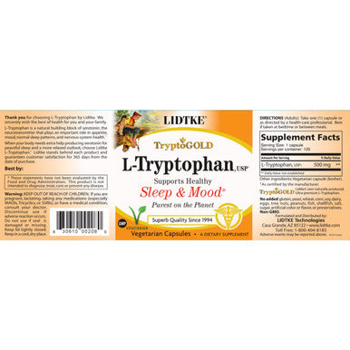 Lidtke Technologies L-Tryptophan 500 mg 120 vegan cap