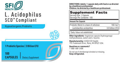 SFI Health L. Acidophilus SCD Compliant 100vc
