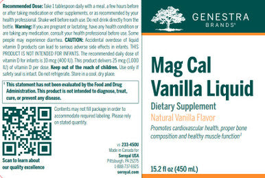 Genestra Mag Cal Vanilla Liquid 15.2 oz