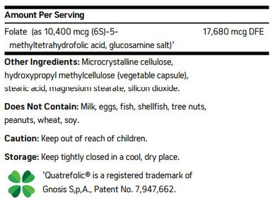 NuMedica Methyl Folate HP 60c