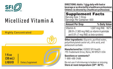 SFI Health Micellized Vitamin A 1oz