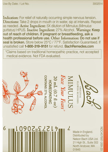 Bach Flower Remedies Mimulus 20ml