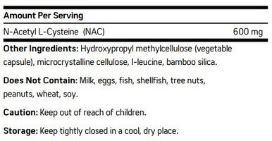 NuMedica NAC (N-Acetyl Cysteine) 60c