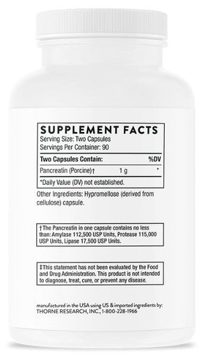 Thorne Pancreatic Enzymes (Formerly Dipan-9) 180c