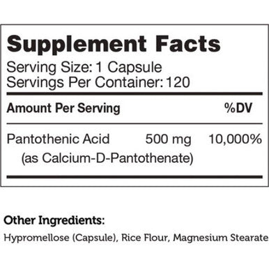 Advanced Nutrition by Zahler Pantothenic Acid 120c