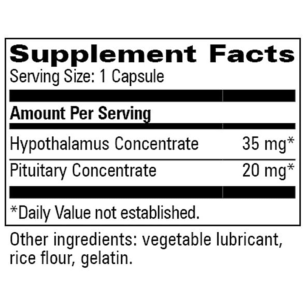 Supplement facts label for a capsule product with specific concentrations and ingredients listed.