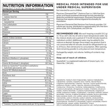 Physicians Elemental Diet Dextrose Free 36 scoops (1296 g)