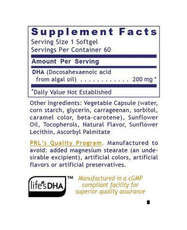 Premier Research Labs DHA, Premier 60 vegetarian capsules