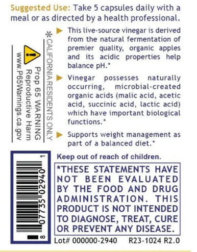 Premier Research Labs Premier Apple Cider Vinegar 150 Plant Source Capsules
