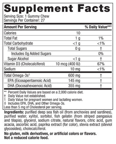 Nordic Naturals Prenatal DHA (zero sugar) (Strawberry/Orange) 27 gummy chews