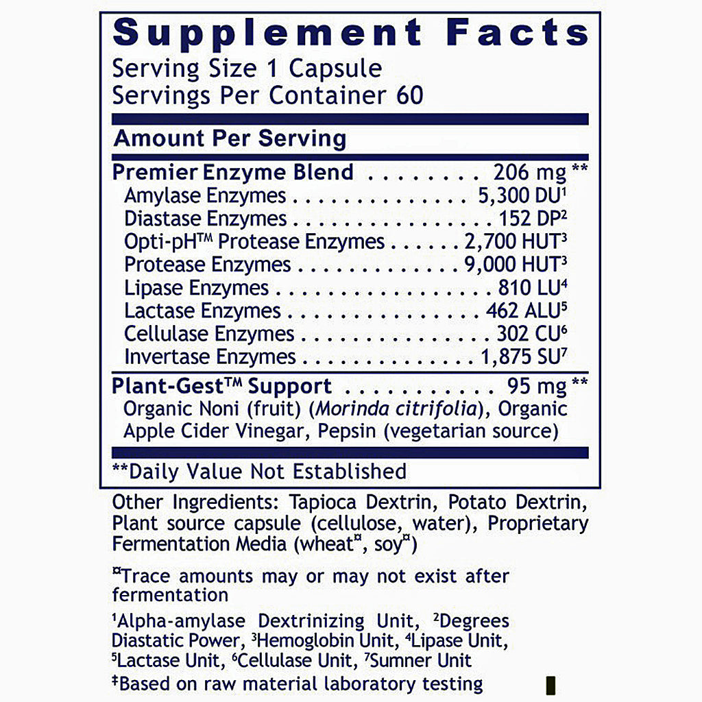 Premier Research Labs Digest, Premier 60 plant source capsules