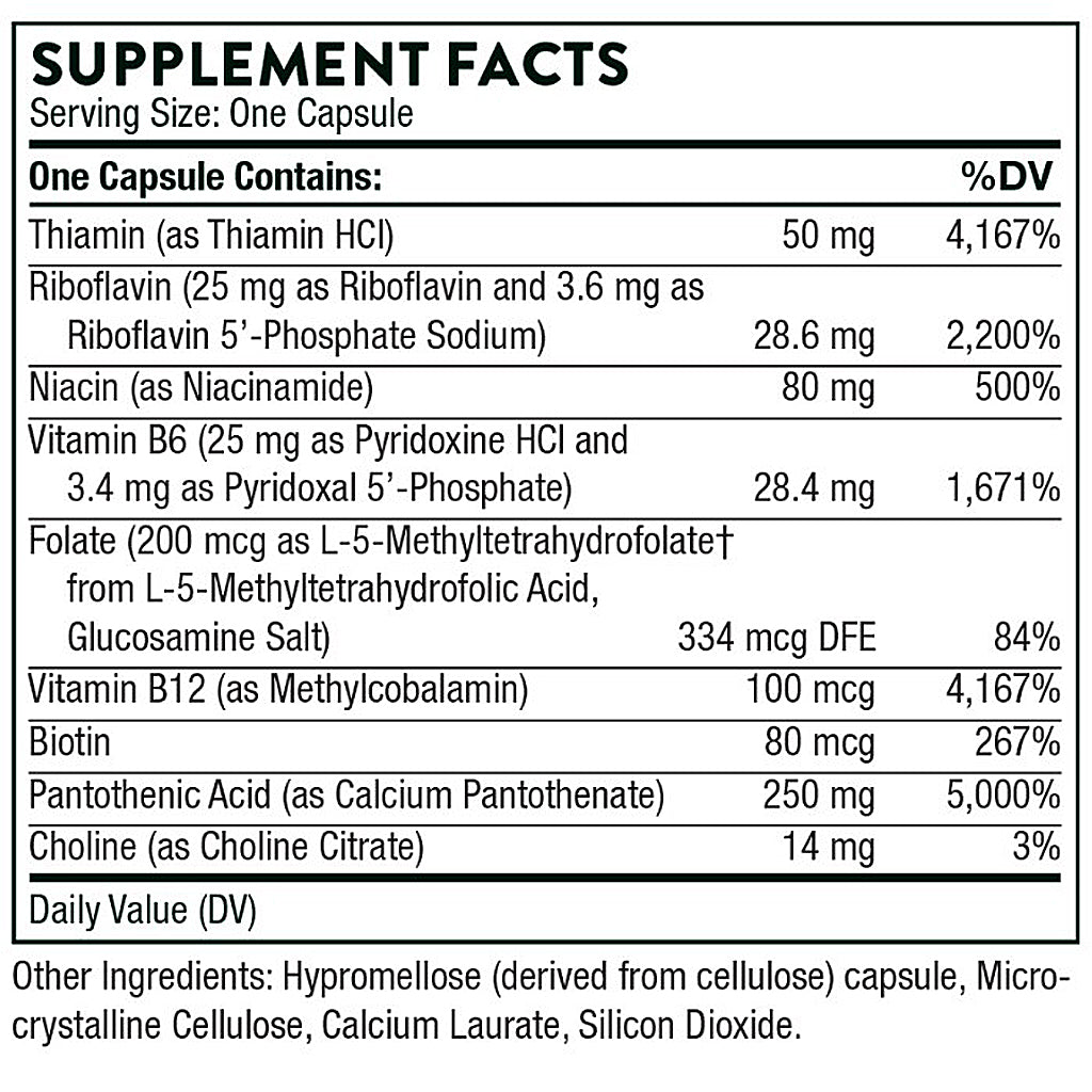 Supplement facts label for a capsule containing various vitamins and minerals.
