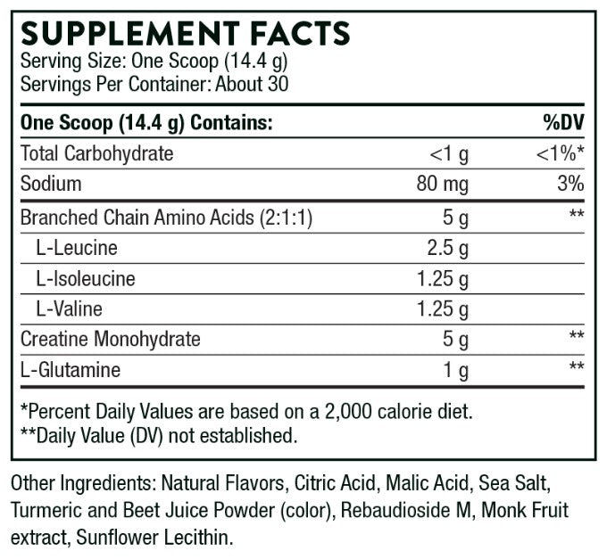 Thorne Creatine + BCAAs (30 servings) 15.2 oz