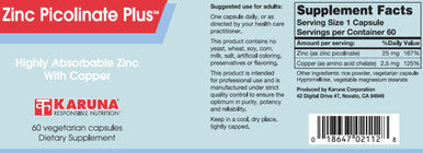 Karuna Zinc Picolinate Plus 60c