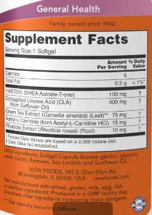 NOW 7-KETO LeanGels 100 mg 120 softgels