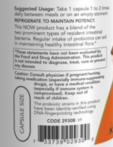 NOW 8 billion Acidophilus & Bifidus 60vc