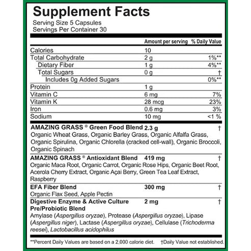Amazing Grass Greens Blend Superfood The Original 150 capsules