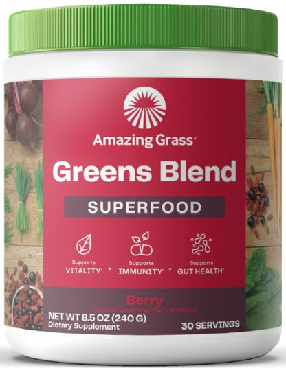 Amazing Grass Greens Blend Superfood Berry Powder (8.5oz) 30 servings