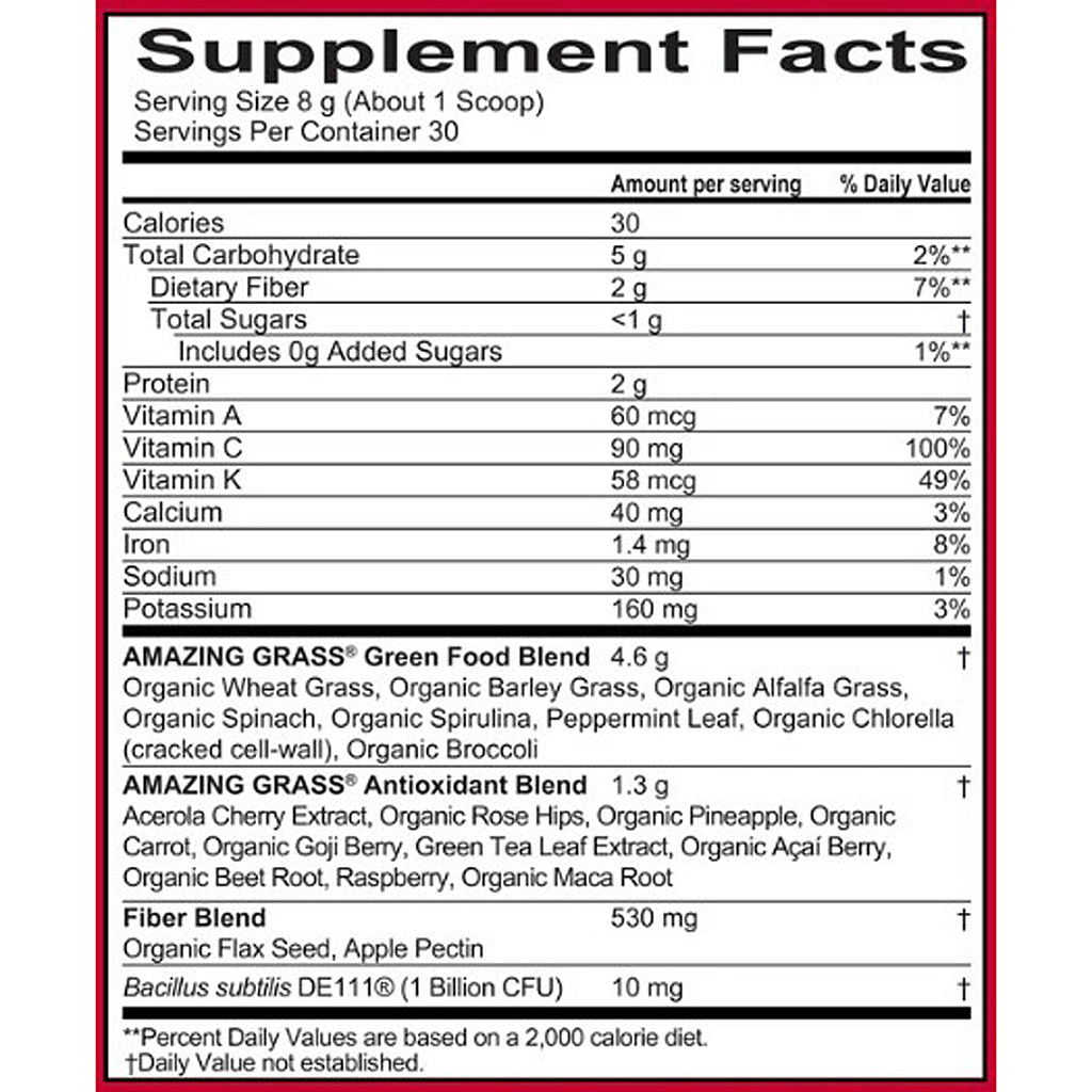 Amazing Grass Greens Blend Superfood Berry Powder (8.5oz) 30 servings